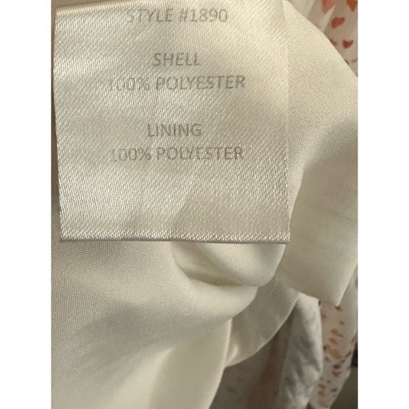 Hutch ANTHROPOLOGIE Multi-Color Heart Maxi Dress White Satin Hi Low V-neck - 4 - Picture 5 of 6